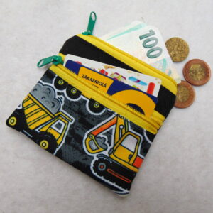 Malá peněženka- kapsička-bagr žlutý