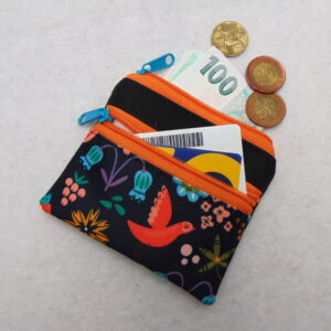 Malá peněženka- kapsička- ptáček+ oranžová