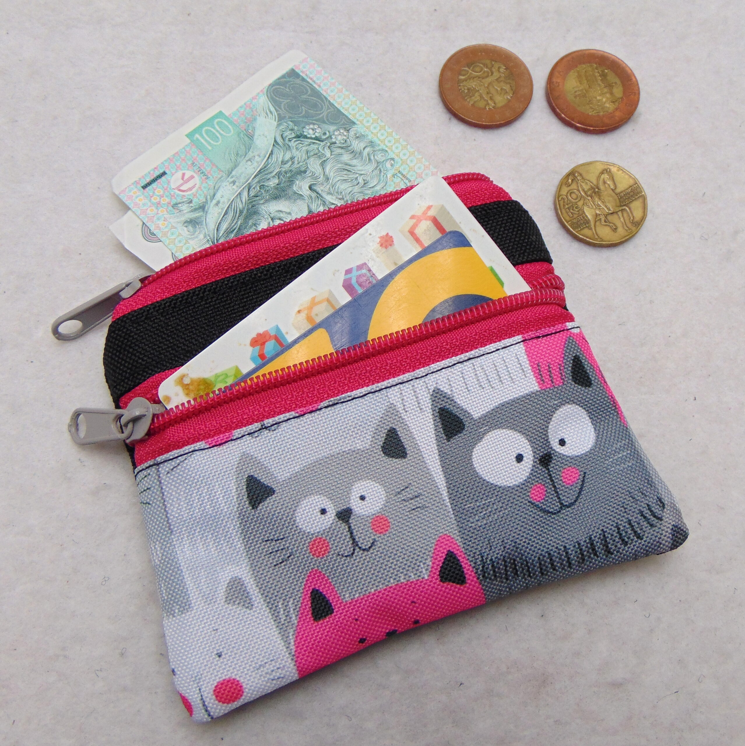 Malá peněženka- kapsička- kočičky