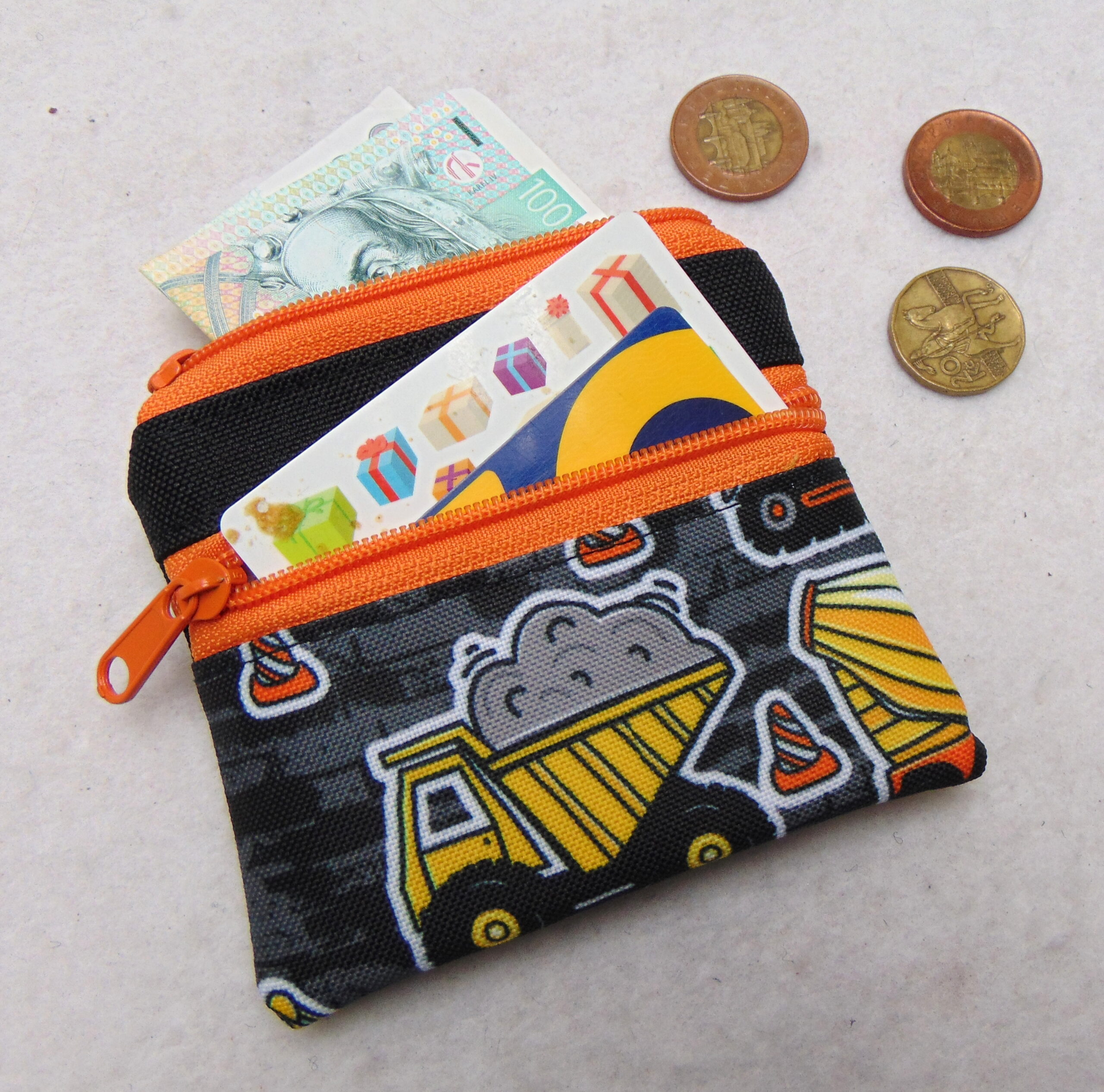 Malá peněženka- kapsička- náklaďák+oranž