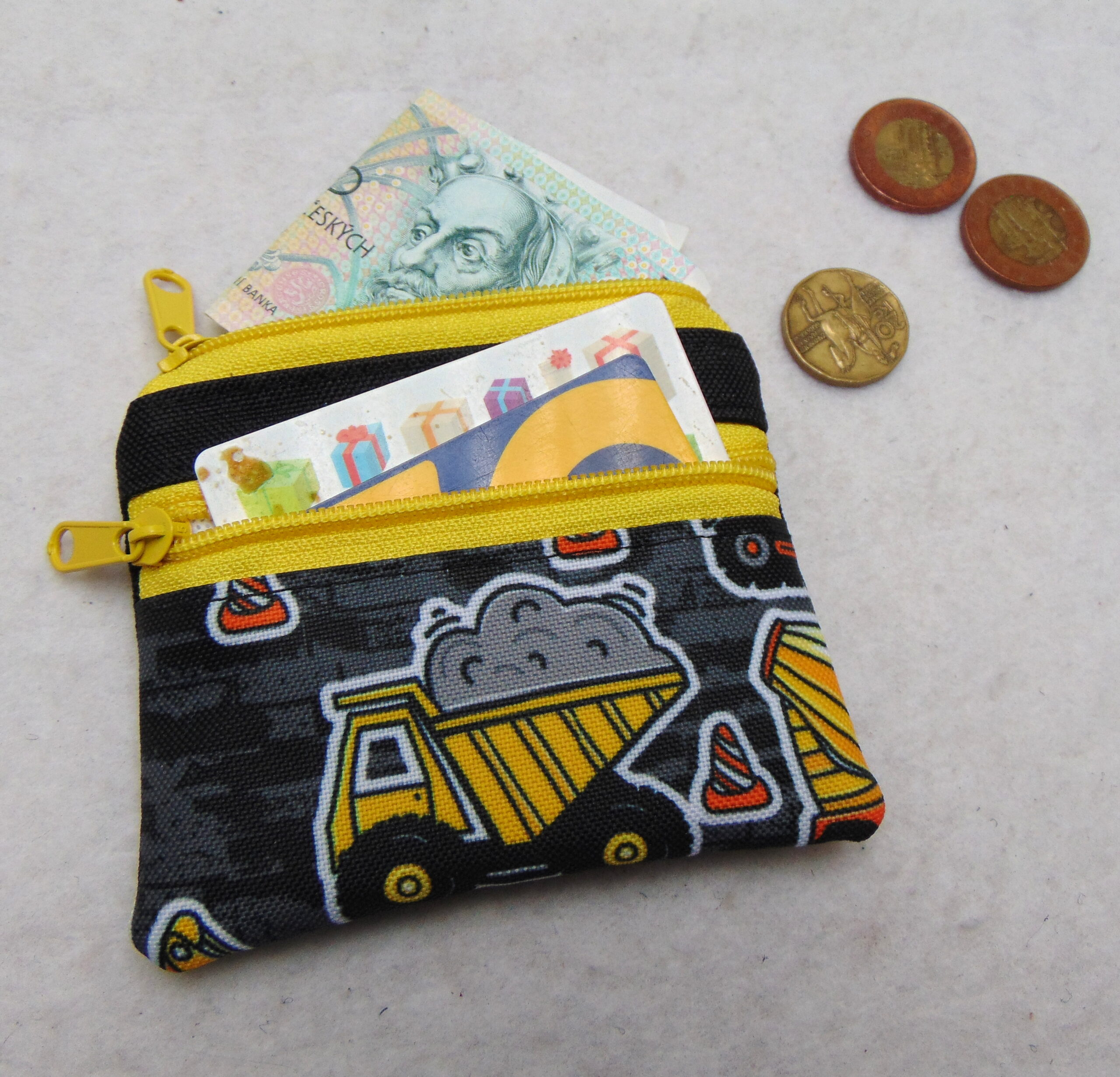 Malá peněženka- kapsička- náklaďák+ žlutá