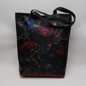 Velká nákupní skládací taška- rudé růže